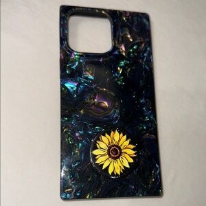 Sunflower Design Phone Case - Black